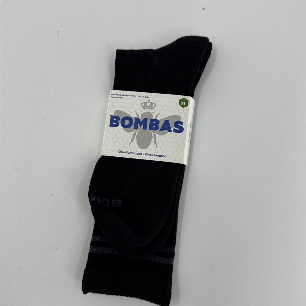 Bombas Men’s XL Black Crew Socks NWT